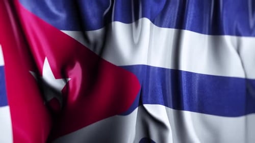 Realistic Cuban Flag Waving Loop Background