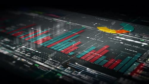 Futuristic Digital Business Data Analytics Interface Background