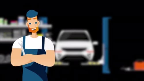 Car Drive And Service Alpha Channel 4K