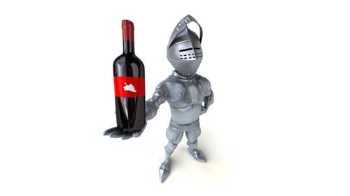 Fun 3D cartoon knight with alpha channel