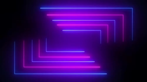 Abstract Neon Glowing Geometric Squares Loop Background