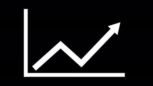 Stylized Upward Trend Line Graph, A stylized line graph with a zigzag pattern