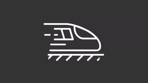 Animated Train White Line Icon