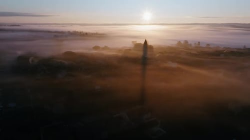 Dawn Above Monpazier – Timeless Village in the Mist