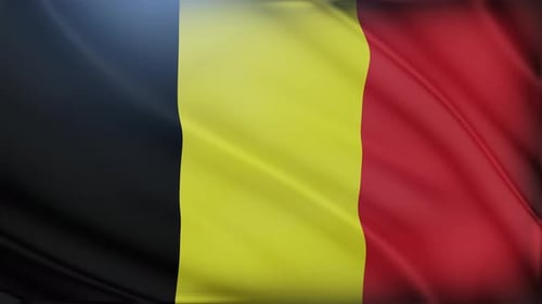 Realistic Waving Belgium Flag Seamless Loop