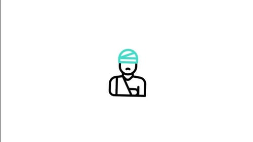 Animated Line Art Icon of Injured Person