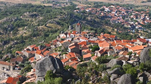 View of Monsanto Village from the castle, Portugal.