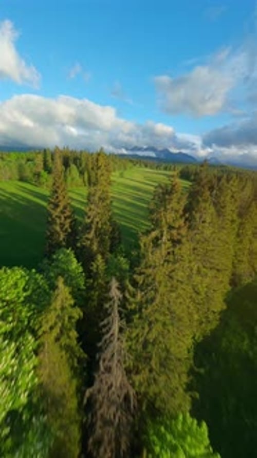 The Breathtaking Aerial View of Beautiful Tantra Mountains and Landscape Around