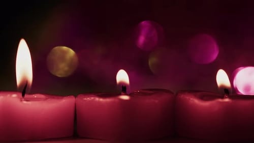 Romantic Candle Light And Colorful Bokeh Behind 5