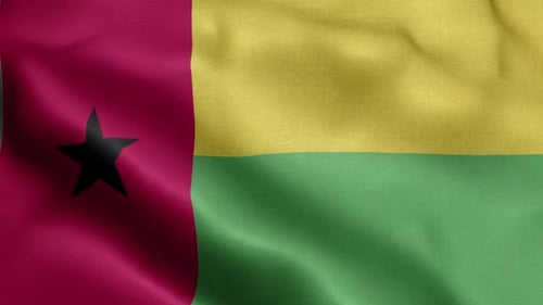 Realistic Waving Flag of Guinea-Bissau Animation