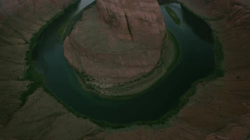 Horseshoe bend Arizona beautiful aerial view of the Colorado river valley