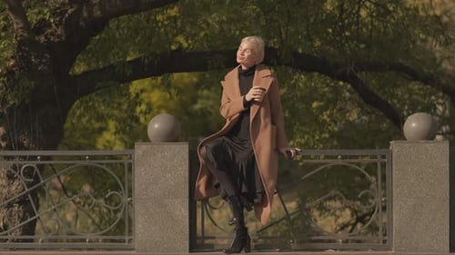 Enjoying Walk Elegant Woman Peaceful Nature