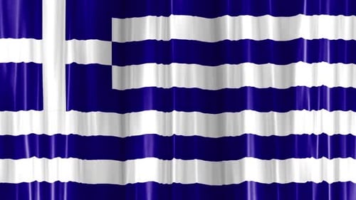Waving Greece National Flag Seamless Loop Animation