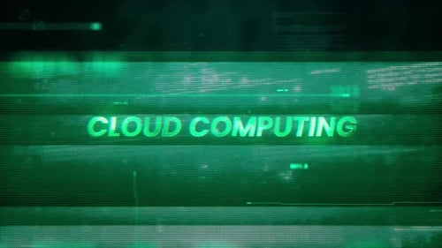 Cloud-Computing-Wort zur Noise Glitch Error Technology Futuristischer Datenhintergrund