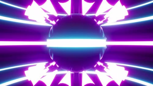 Neon Light Beam Disco Ball Vj Loop