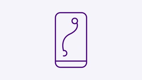Minimalist Abstract Line Animation in Smartphone Outline