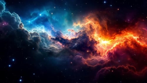 Vibrant Cosmic Nebula Abstract Motion Background