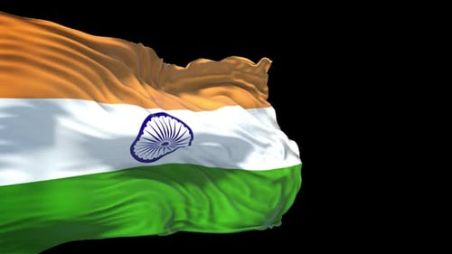Realistic Dynamic Indian Flag Waving Seamless Animation