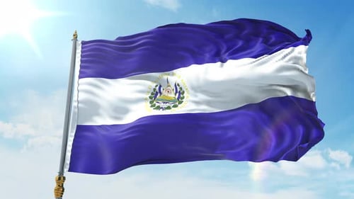 Realistic El Salvador National Flag Waving Animation