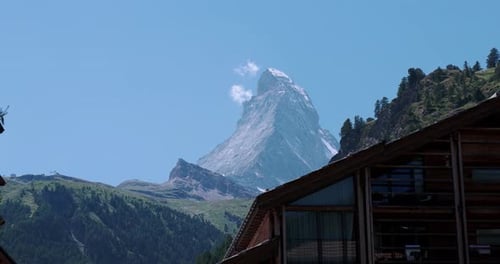 Scenic Mountain Landscape with Chalet in the Alps
