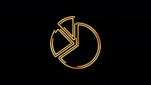 Modern Gold Outline Pie Chart Animation