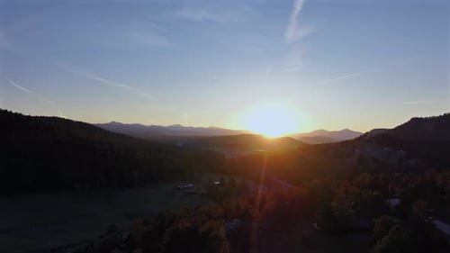 Golden Hour sunset Mount Mt Blue Sky Mt Evans 14er peak Front Range Rocky Mountains aerial drone