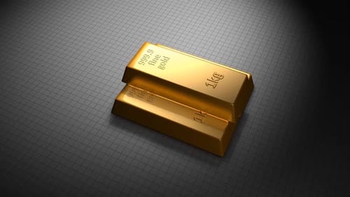 Animated Gold Bars and Rising Financial Chart