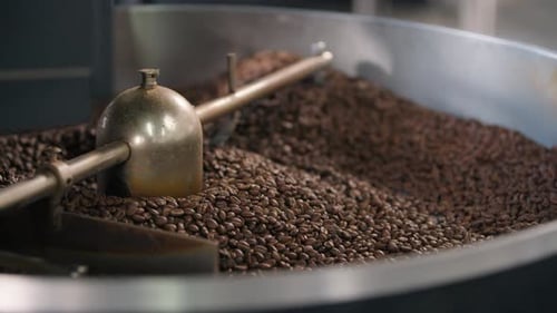 Coffee Roasting Circle Mixing Hot Beans Roaster Machine Blend Caffeine Factory Automate Swirling