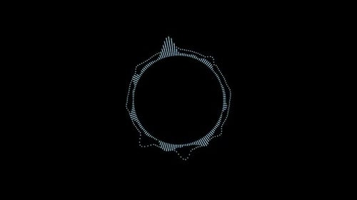 Coleção de interfaces: saia de um equalizador em movimento com uma borda pontilhada saltitante no centro