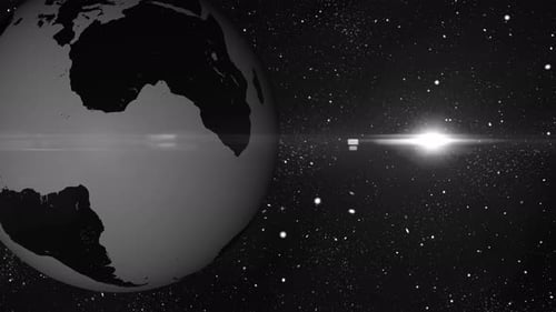 Video animation of the planet earth, rotation of the globe. 2637