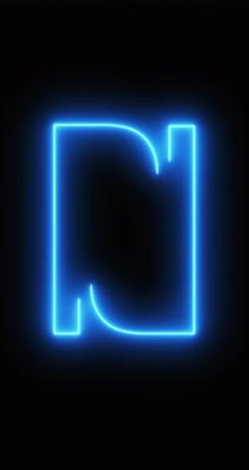 Shekel Sign Symbol in a neon light. Loop. 4K Vertical