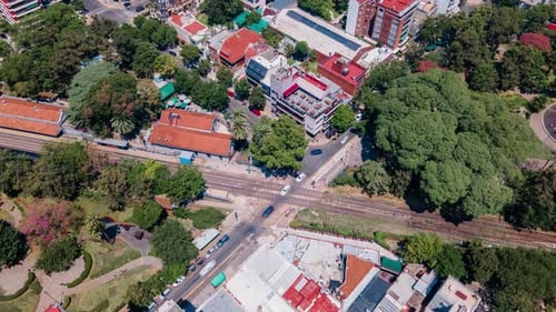 Aerial View of Vibrant Urban Cityscape