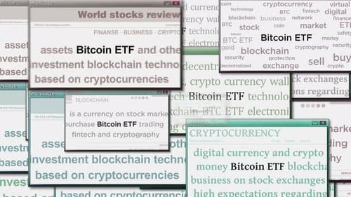 Bitcoin ETF BTCETF pop up windows seamless looped