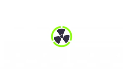 Minimalist 2D Animation of Rotating Radiation Hazard Symbol