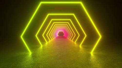 Glowing Neon Tunnel