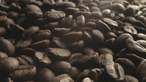 Close Up View of Roasted Coffee Beans