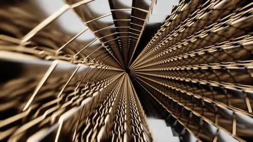 Silver And Yellow Glowing Cybernetic Tunnel Background Vj Loop In HD