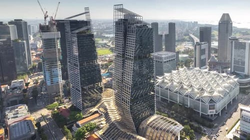 Singapore City Skyline From a High Vantage Point