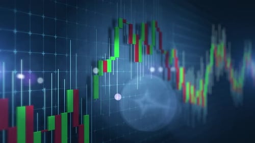 Stock Market Candlestick Chart Showing Financial Trading Data
