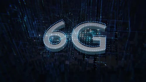 6G Network Digital Technology Data Flow Animation