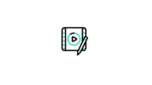 Icono animado de edición de vídeo