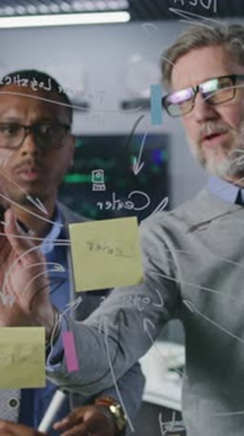 L'analyste financier et le directeur des investissements s'appuient sur Glass Wall pour analyser la stratégie commerciale