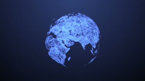 Abstract Digital Globe , Worldwide data Connections of Global network Loop Background.