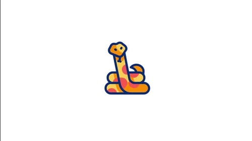 Animated Minimalist Snake Icon with Tongue Flick