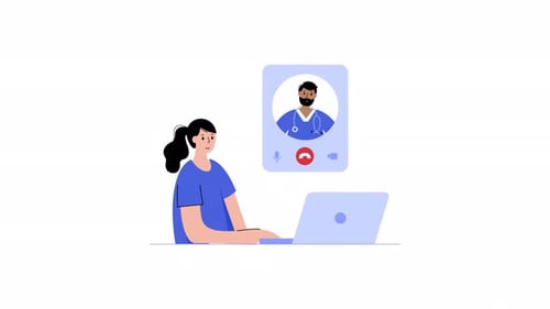 Online Doctor Consultation Flat Design Animation