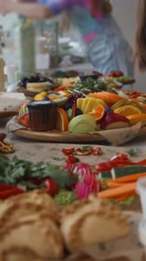 Table with Variety of Food for Friends Gathering