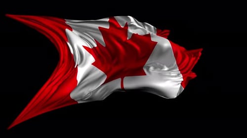 Dynamic Waving Canadian Flag Animation