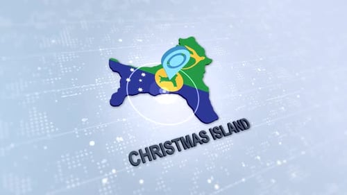 Christmas Island Map With Marker