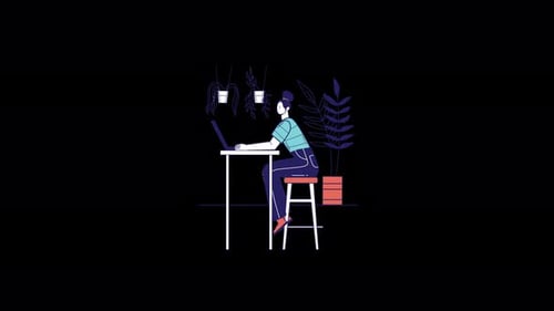 Person working on laptop in a minimalistic setting