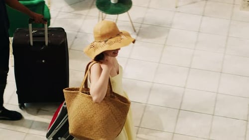 Tourists Arriving at Hotel Reception